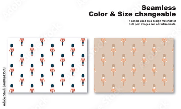 Obraz おもちゃの兵隊をモチーフにした背景パターン、シームレス、グラフィック素材