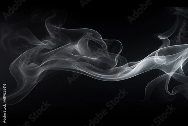 Fototapeta A lone white haze appears against a dark background.