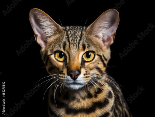 Fototapeta Savannah Cat, Studio Shot Isolated on Clear Background, Generative AI