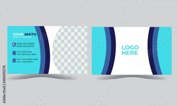 Fototapeta Modern Business Card - Creative and Clean Business Card Template modern creative business card and name card horizontal simple clean template vector design.