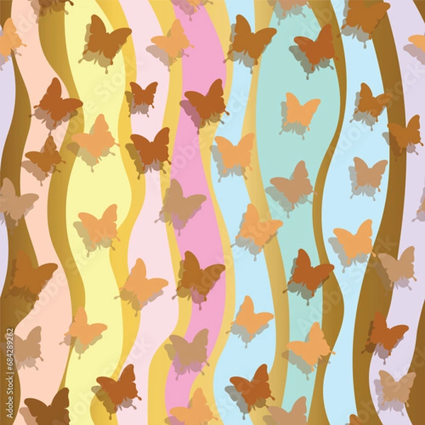 Fototapeta butterfly pattern in vector, with beautiful seamless geometric colors, for background wallpaper, fabric, wrapping paper etc.