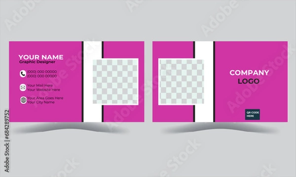 Fototapeta Modern and simple business card design.Modern Business Card - Creative and Clean Business Card Template.