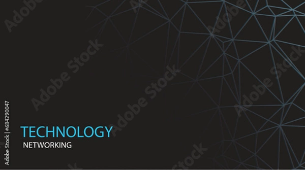 Fototapeta Free vector shiny polygonal structure digital tech backdrop for futuristic communication vector
