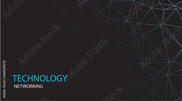 Fototapeta Free vector shiny polygonal structure digital tech backdrop for futuristic communication vector

