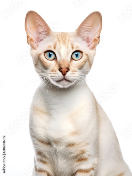 Fototapeta Colorpoint Shorthair Cat Studio Shot Isolated on Clear Background, Generative AI