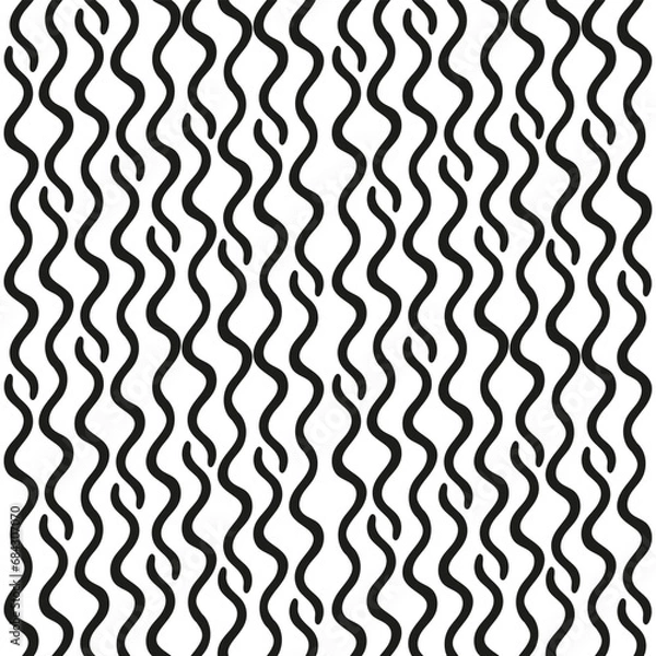 Fototapeta abstract vertical twisting stripes. black pattern on a white background. noodle pattern
