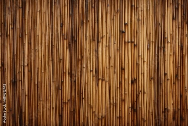 Fototapeta Desiccated bamboo stalks. Bamboo boundary, embellished scenic context. Bamboo material.