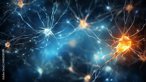 Obraz Neural connections within the brain. Cognitive functioning. Cortical structure. Nervous activity.