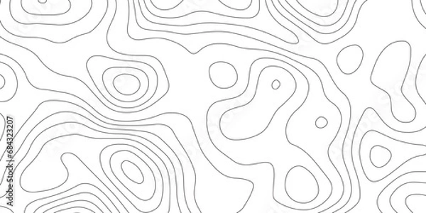 Fototapeta Abstract background of the topographic contours map with geographic line map .white wave paper curved reliefs abstract background .vector illustration of topographic line contour map design .