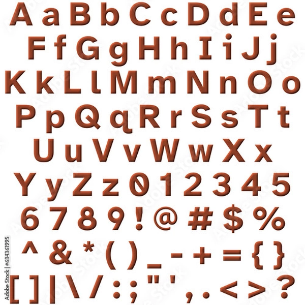 Obraz Decorative Alphabet and Numbers Set