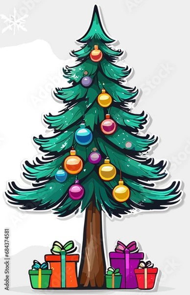 Obraz christmas tree with gifts