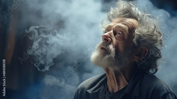 Obraz old man expressing loneliness generative ai