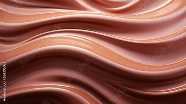 Fototapeta Smooth Chocolate Waves Texture. Generative ai