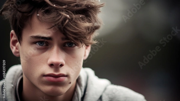 Obraz 悲しげな表情の男性　10代