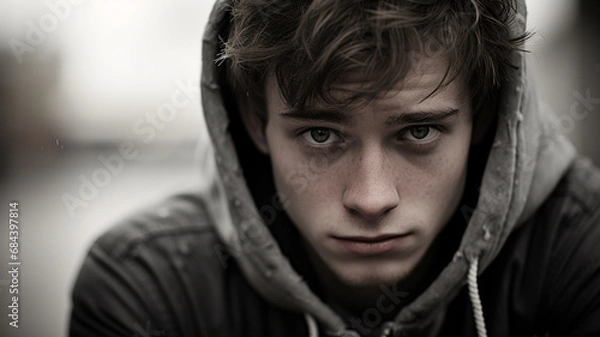 Obraz 悲しげな表情をした男性　10代