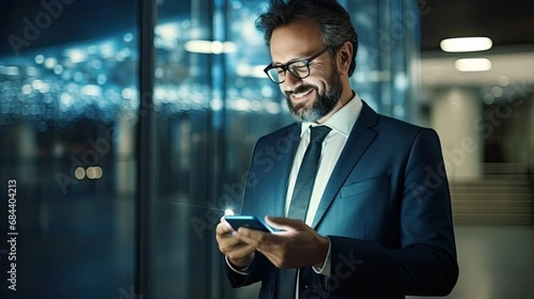 Obraz professional man using mobile smart phone