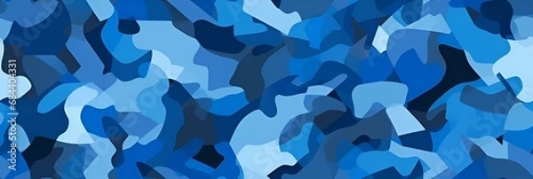 Obraz blue camouflage pattern | generative AI