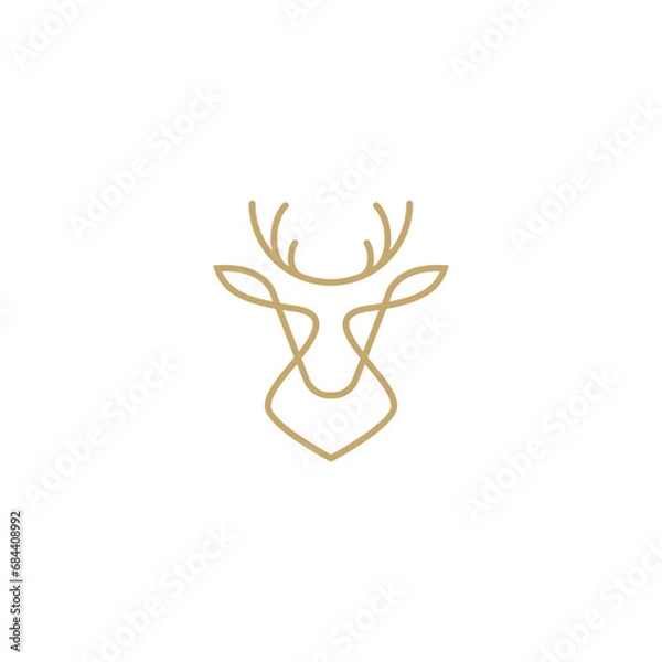Fototapeta Deer head line art icon design logo