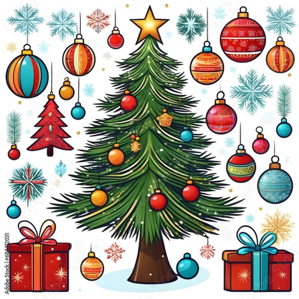 Obraz christmas tree and gifts