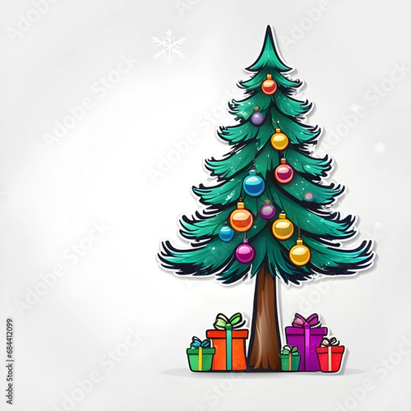 Obraz christmas tree with gift boxes