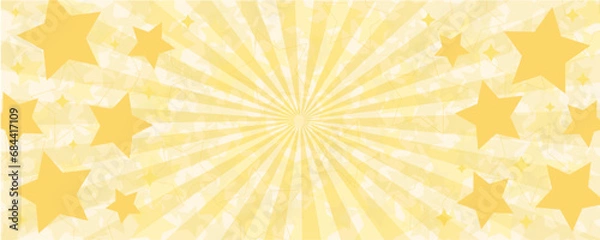 Obraz キラキラした金色の星が飛んでいるベクター背景画像