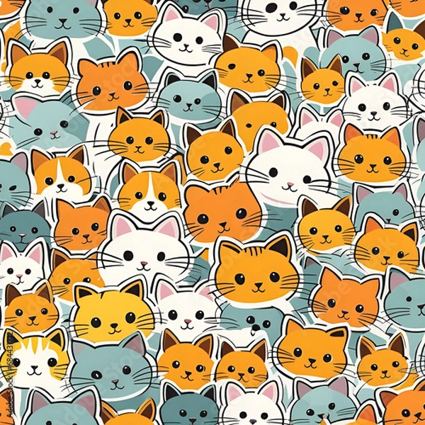 Obraz seamless pattern with funny animals