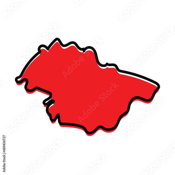 Fototapeta The Mascara State of Algeria map design