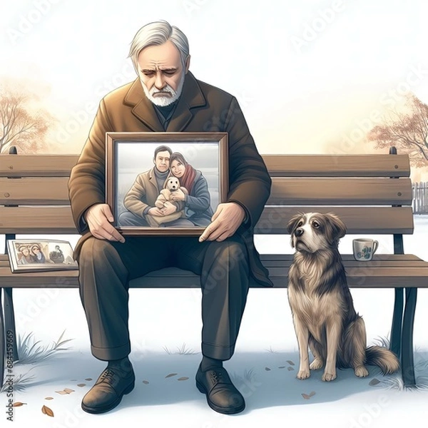 Fototapeta man and dog