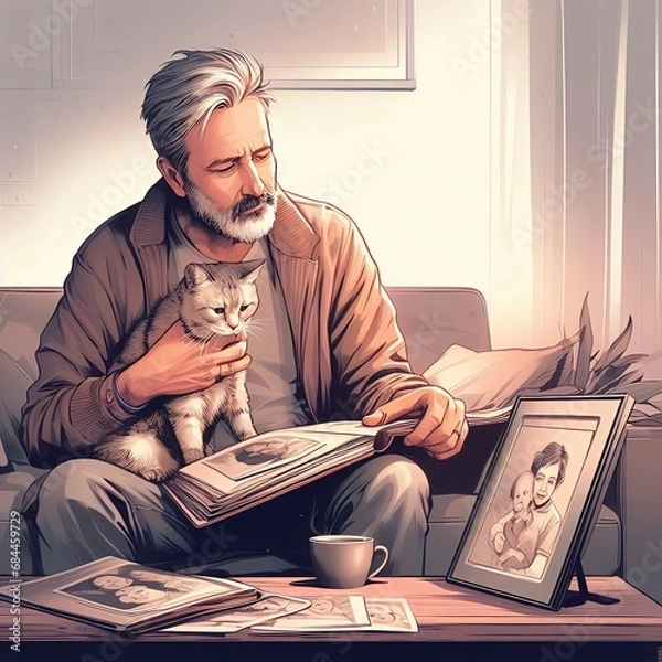 Fototapeta man reading book