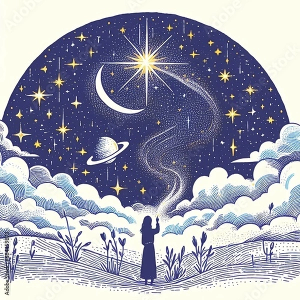 Fototapeta night landscape