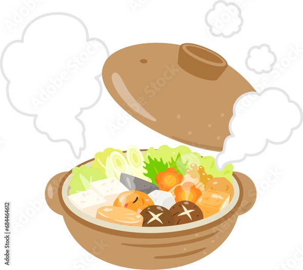 Obraz 湯気を上げる土鍋料理