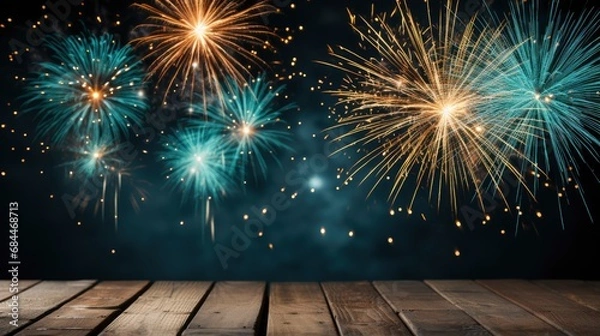 Obraz Fireworks Night Sky , Background HD, Illustrations