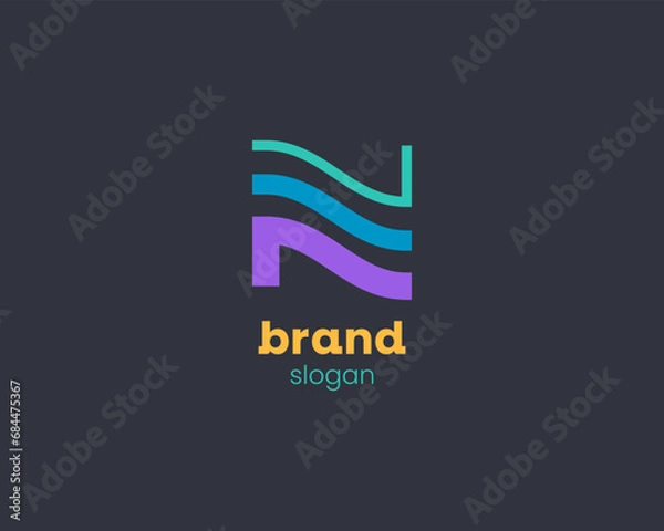 Obraz Creative simple modern initial letter n logo