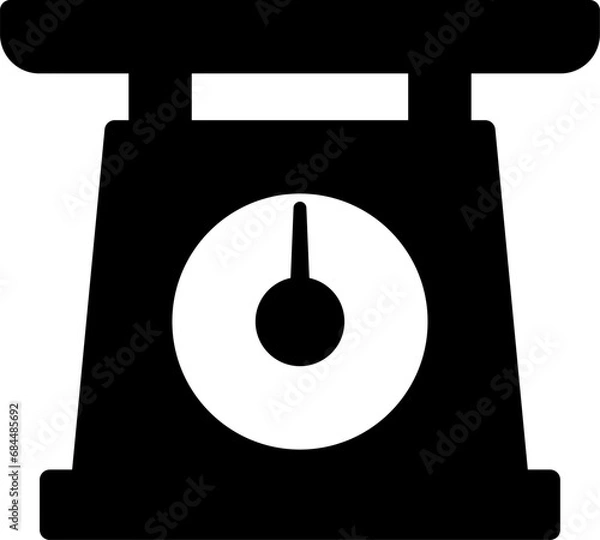 Obraz はかりのシンプルなモノクロイラスト