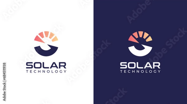 Obraz Sun logo vector. Solar logo design with initial letter S