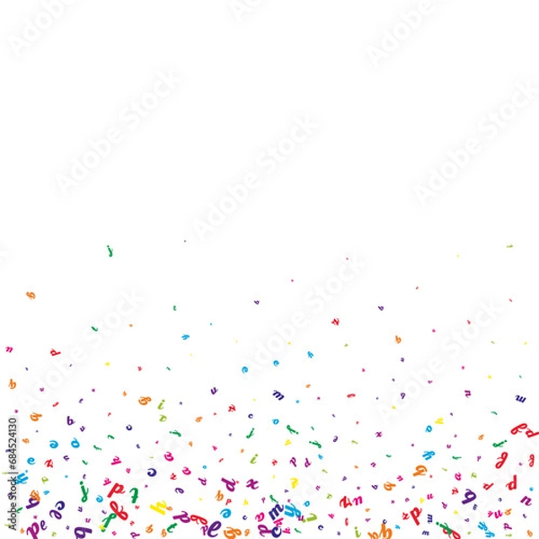 Fototapeta Scattered letters of latin alphabet. Colorful