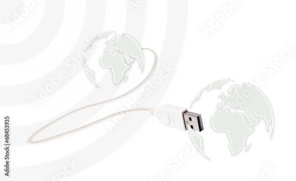 Fototapeta tablet pc conected the world