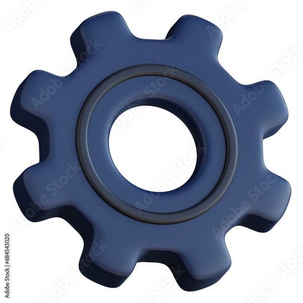 Fototapeta 3d gear setting illustration with transparent background