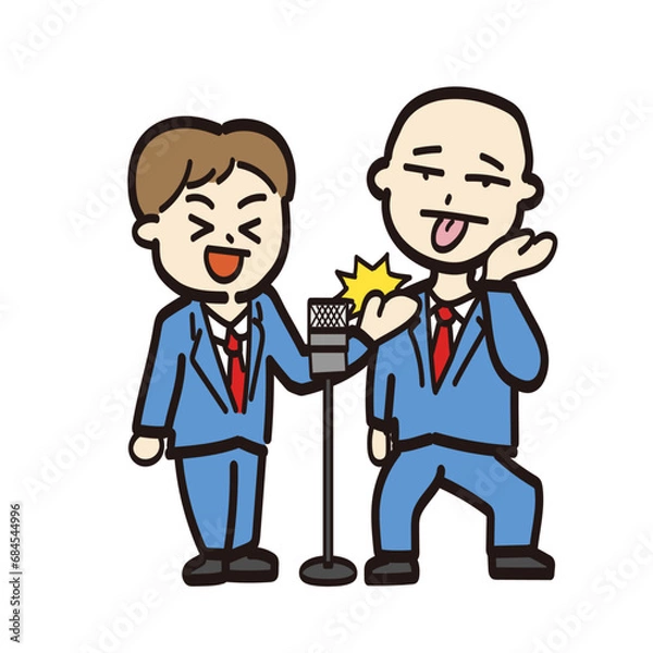 Fototapeta 漫才師のイラスト_ボケとツッコミ