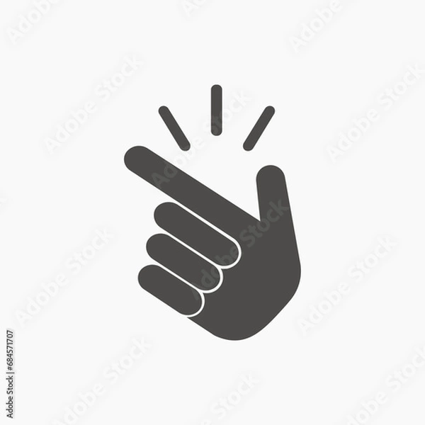 Fototapeta Finger snap icon vector. easy, gesture, hand symbol sign