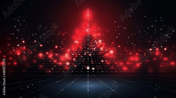 Fototapeta Background that combines traditional holiday elements with futuristic particle effects, blending the magic of Christmas with a touch of technology