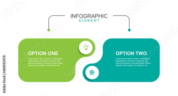 Fototapeta 2 step infographic template vector element 