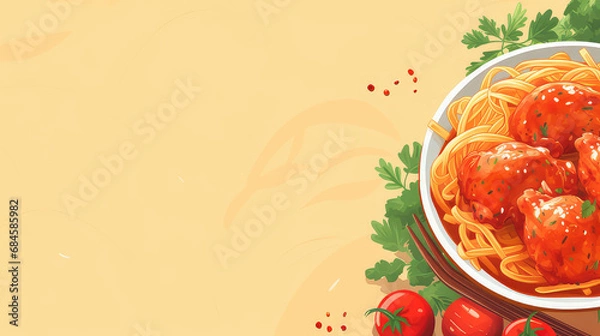 Obraz background template for chicken noodles
