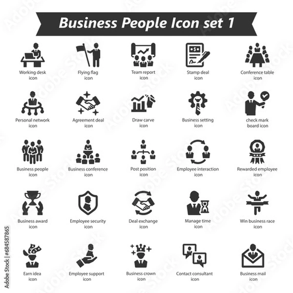 Fototapeta Business People Icon Set 1