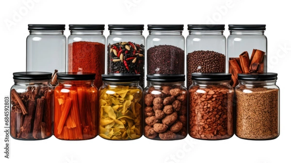 Obraz Kitchen Containers Isolated on Transparent or White Background, PNG