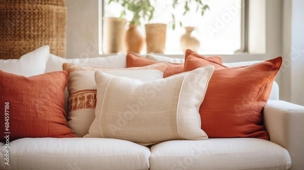 Fototapeta pillows on a sofa