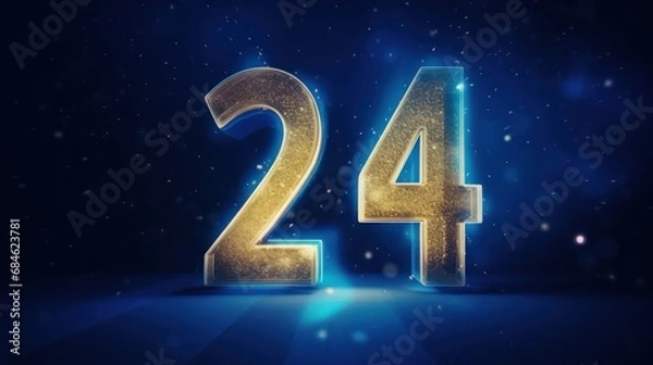 Fototapeta Number 24 symbolize new year 2024