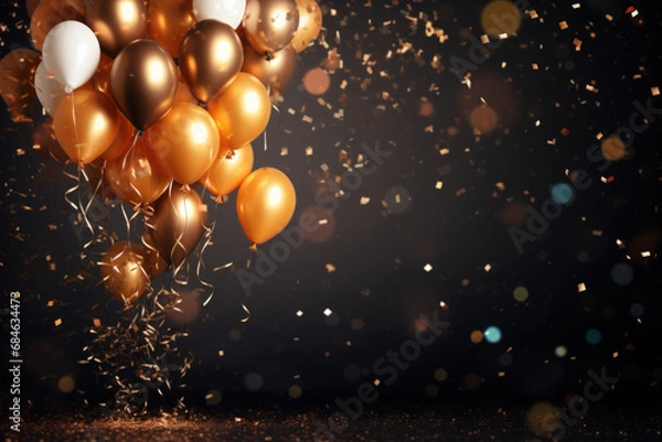 Fototapeta Happy new year  concept and celebration abstract background. Generative ai.