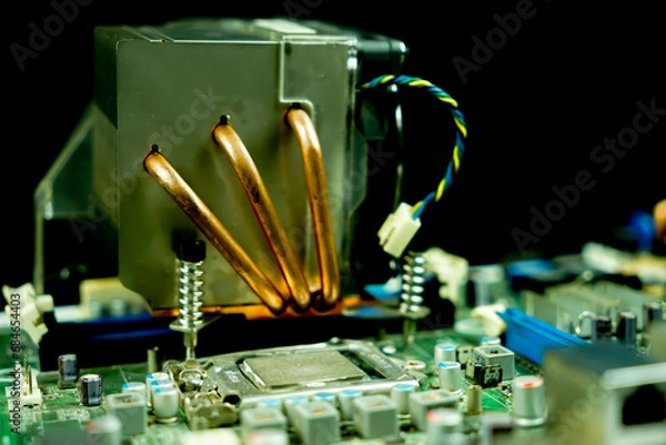 Fototapeta electronic circuit board with processor