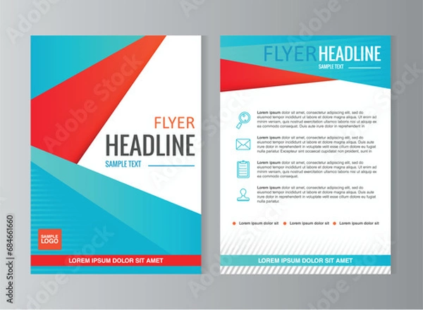 Obraz Brochure flyer design template. Vector presentation. Geometric Business Trend Front page and Back page card for your design